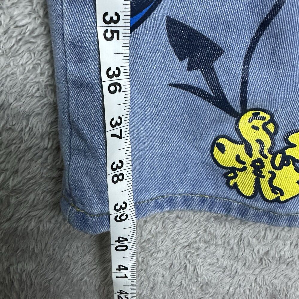 SHEIN 0XL Distressed Patch Jeans Sun Flower Graphic Denim Pants Boho Y2K Style - Picture 5 of 11